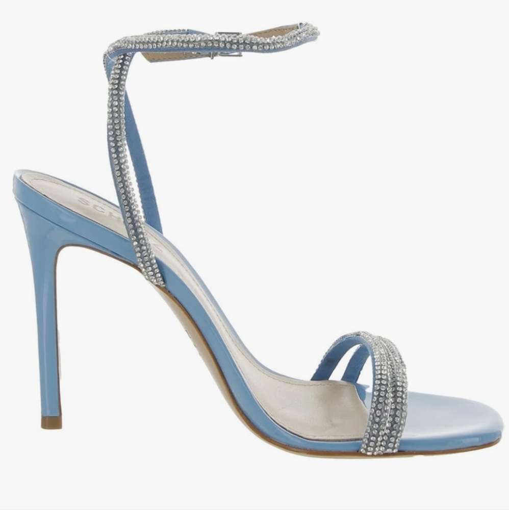 Schutz Altina Glam NWOT Blue Embellished Jeweled Stiletto Heel Prom Women Size 8 - Picture 1 of 14
